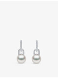 Yoko London South Sea pearl diamond earrings 18ct white gold (British brand)