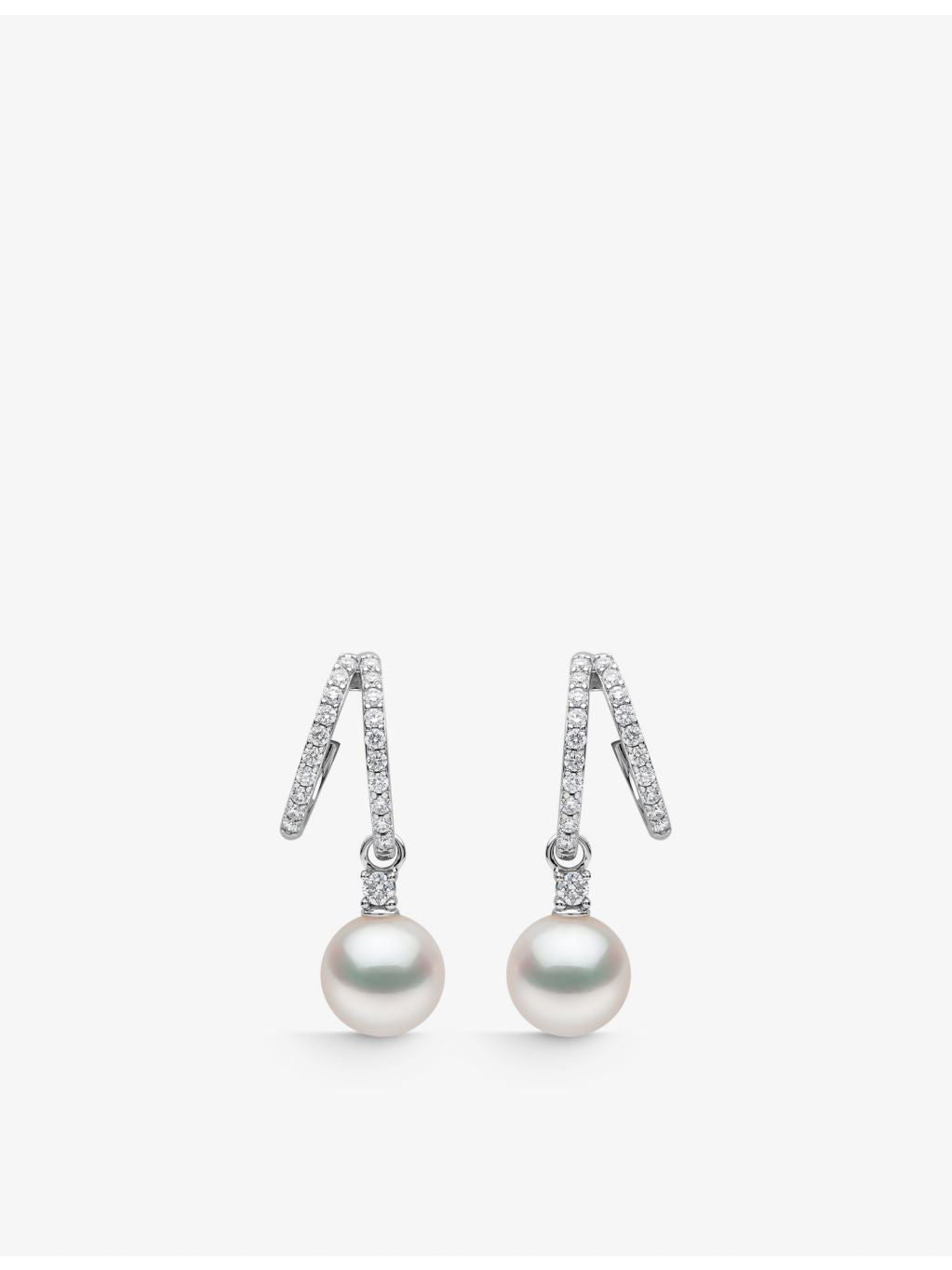 Yoko London Akoya pearl drop earrings 0.57ct, imported from the UK