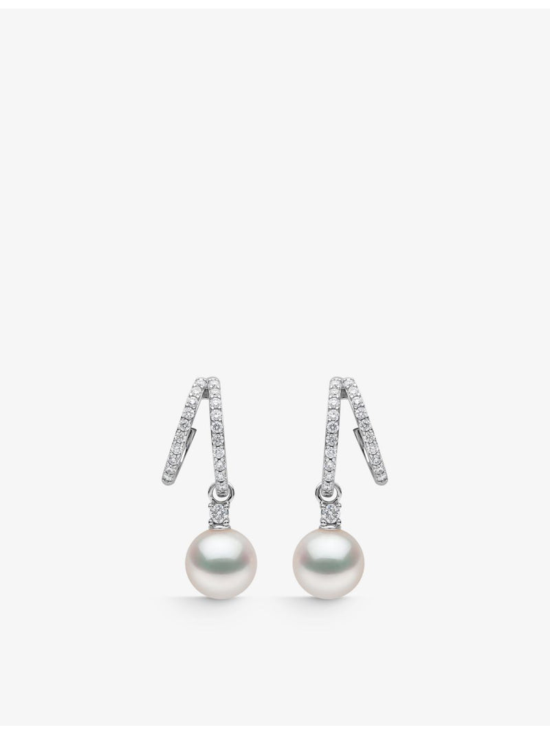 Yoko London Akoya pearl drop earrings 0.57ct, imported from the UK
