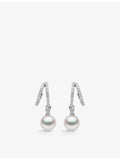 Yoko London Akoya pearl drop earrings 0.57ct, imported from the UK