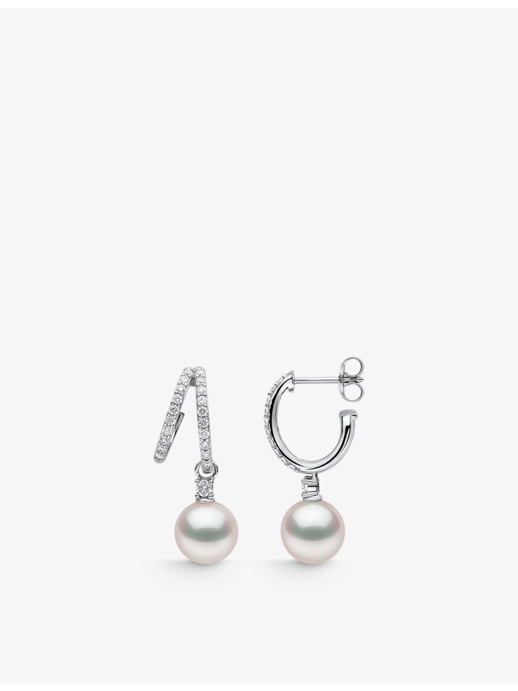 Yoko London Akoya pearl drop earrings 0.57ct, imported from the UK