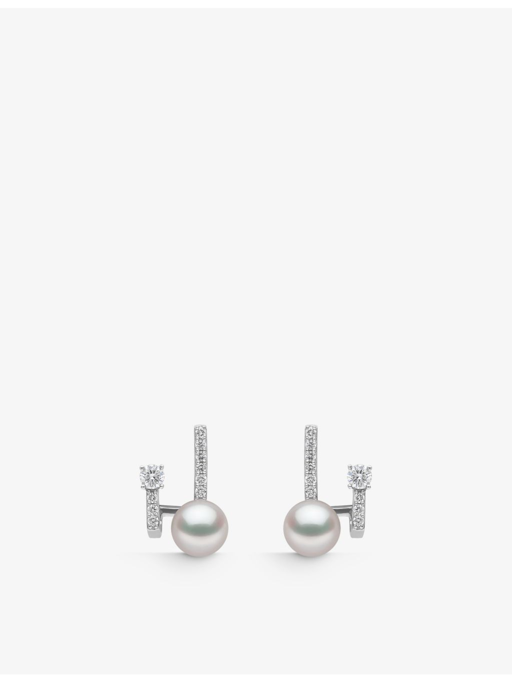 Yoko London Akoya pearl diamond earrings 18ct white-gold (British brand)