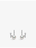 Yoko London Akoya pearl diamond earrings 18ct white-gold (British brand)