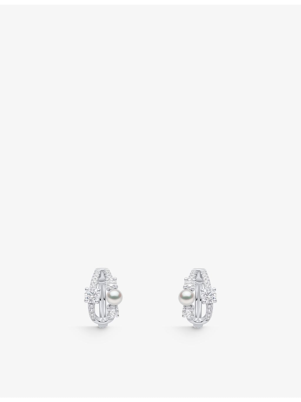 Yoko London Akoya pearl diamond earrings 18ct white gold (British brand)