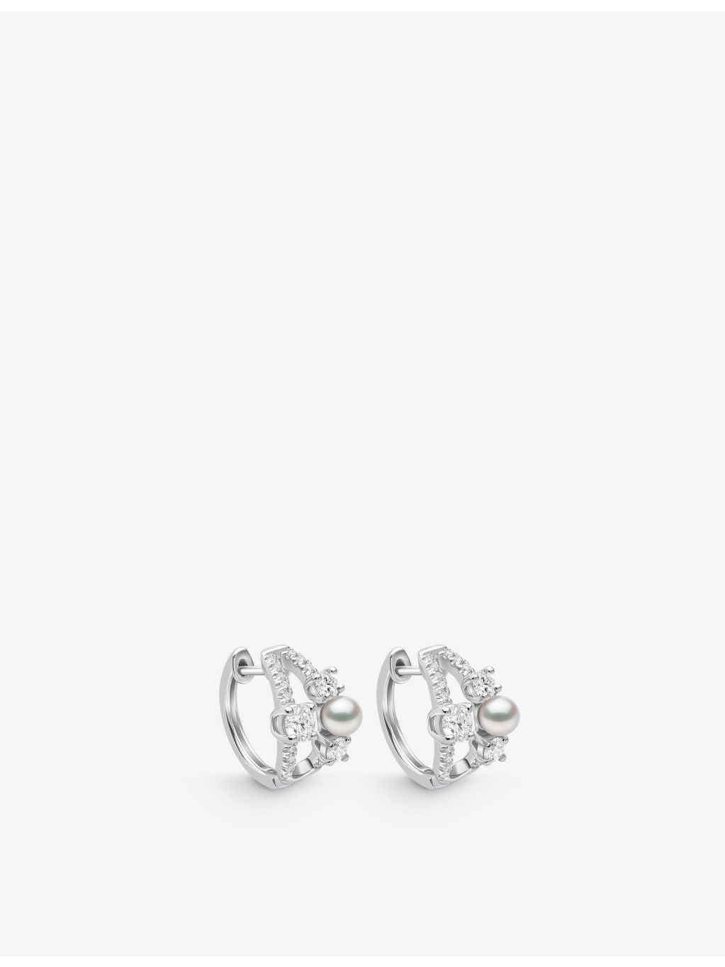 Yoko London Akoya pearl diamond earrings 18ct white gold (British brand)
