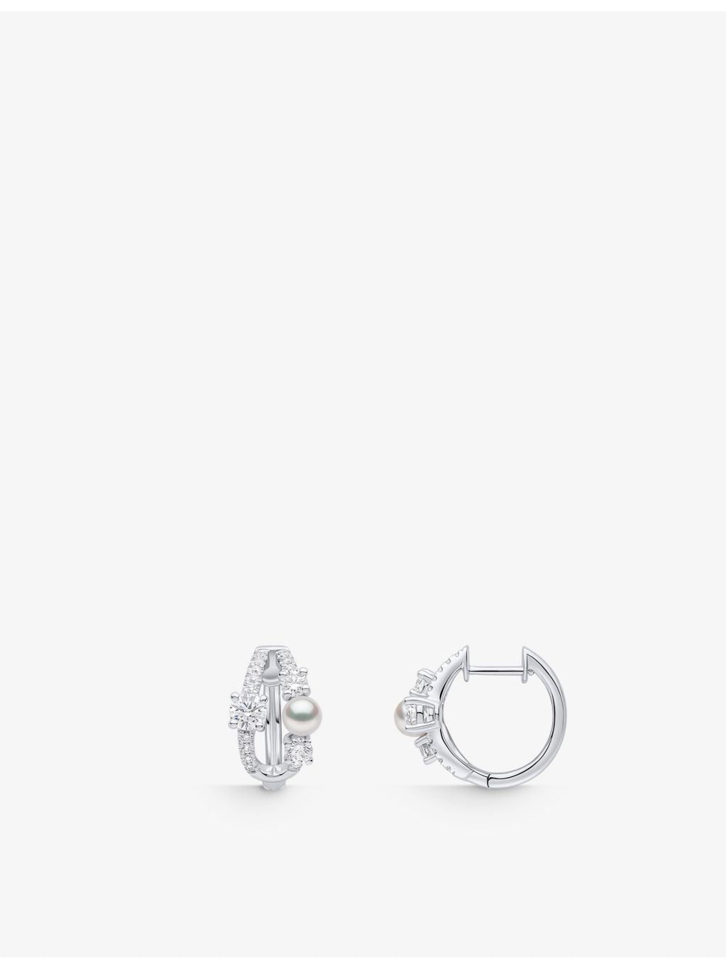 Yoko London Akoya pearl diamond earrings 18ct white gold (British brand)