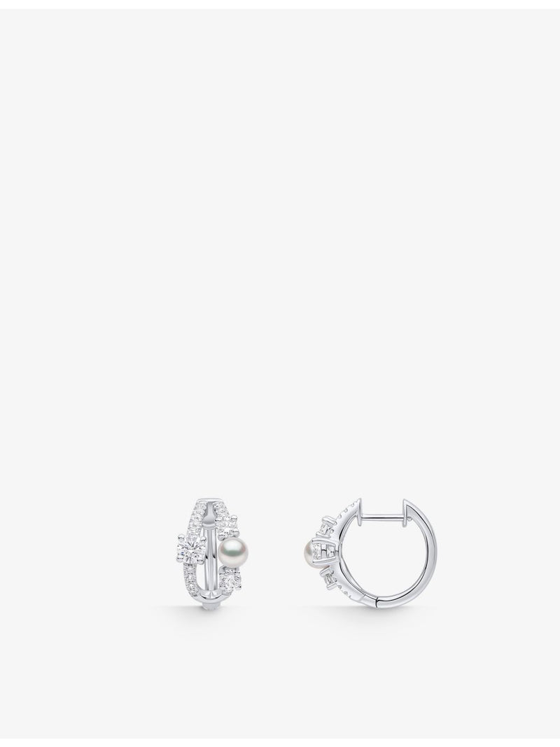 Yoko London Akoya pearl diamond earrings 18ct white gold (British brand)