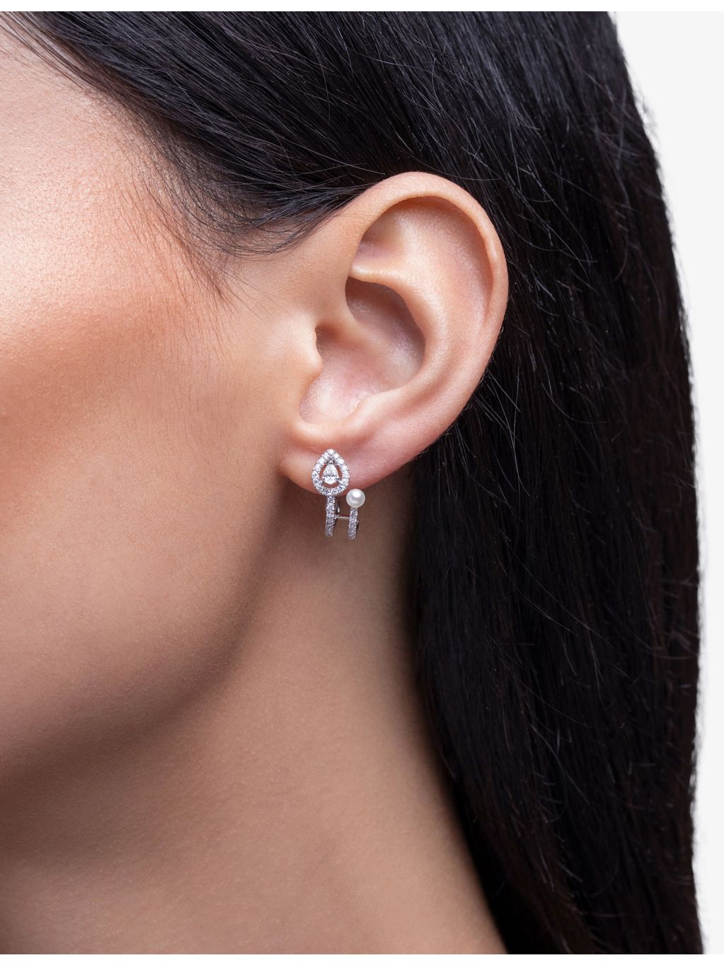 Yoko London Akoya pearl diamond earrings 0.43ct - British product