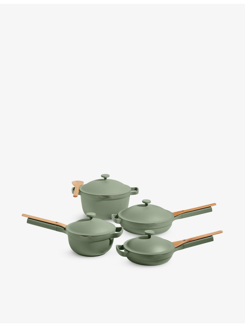 Our Place four-piece aluminium cookware set with ceramic coating (British brand)