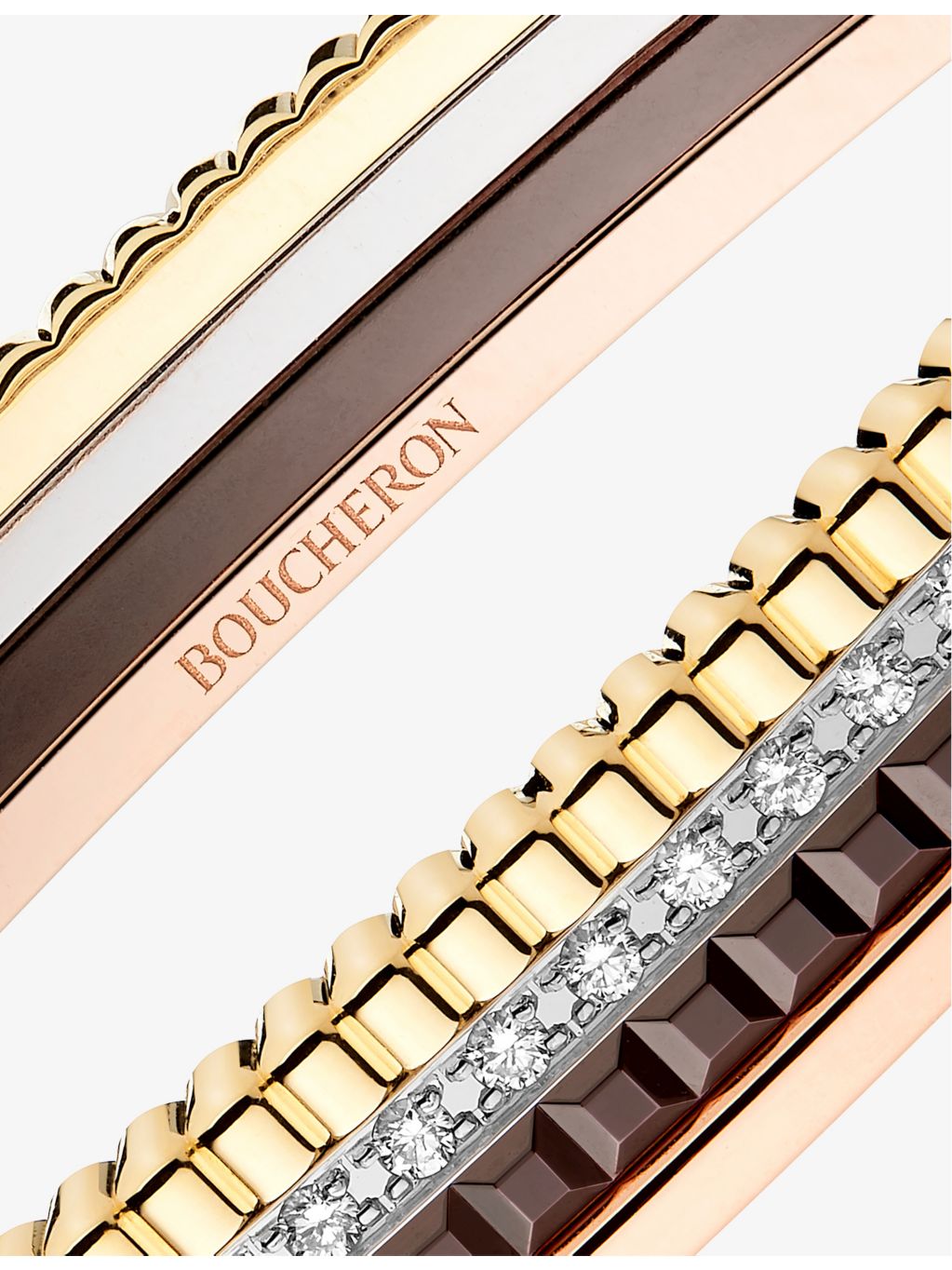 Boucheron Quatre Classique small 0.78ct gold diamond bangle, imported from the UK