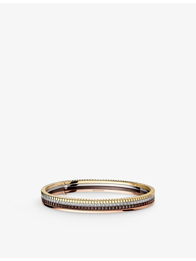 Boucheron Quatre Classique small 0.78ct gold diamond bangle, imported from the UK