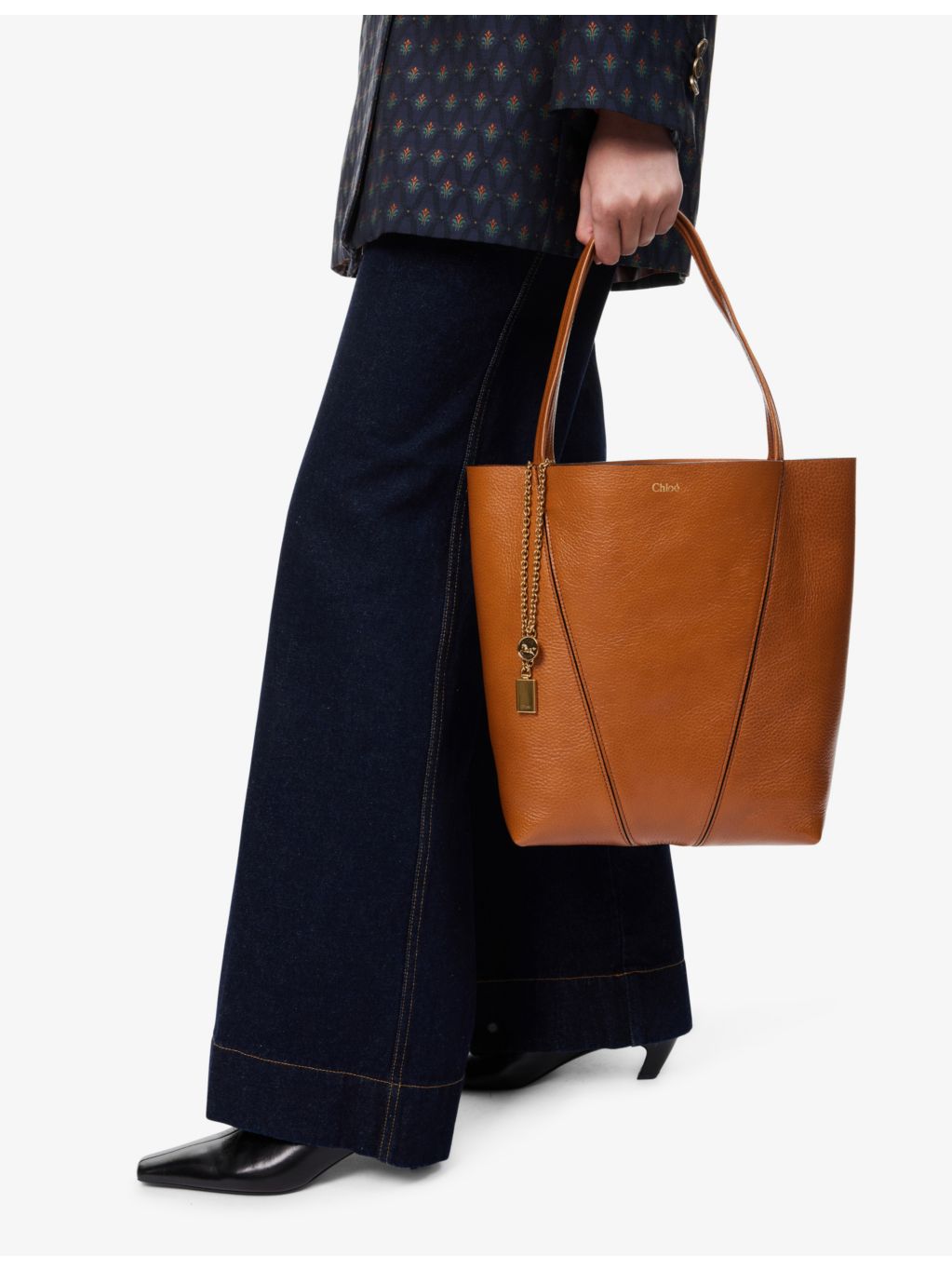 Chloe Spin medium leather tote bag - British product