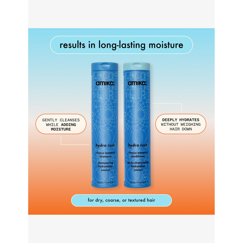 amika Hydro Rush Intense Moisture shampoo 275ml, UK version