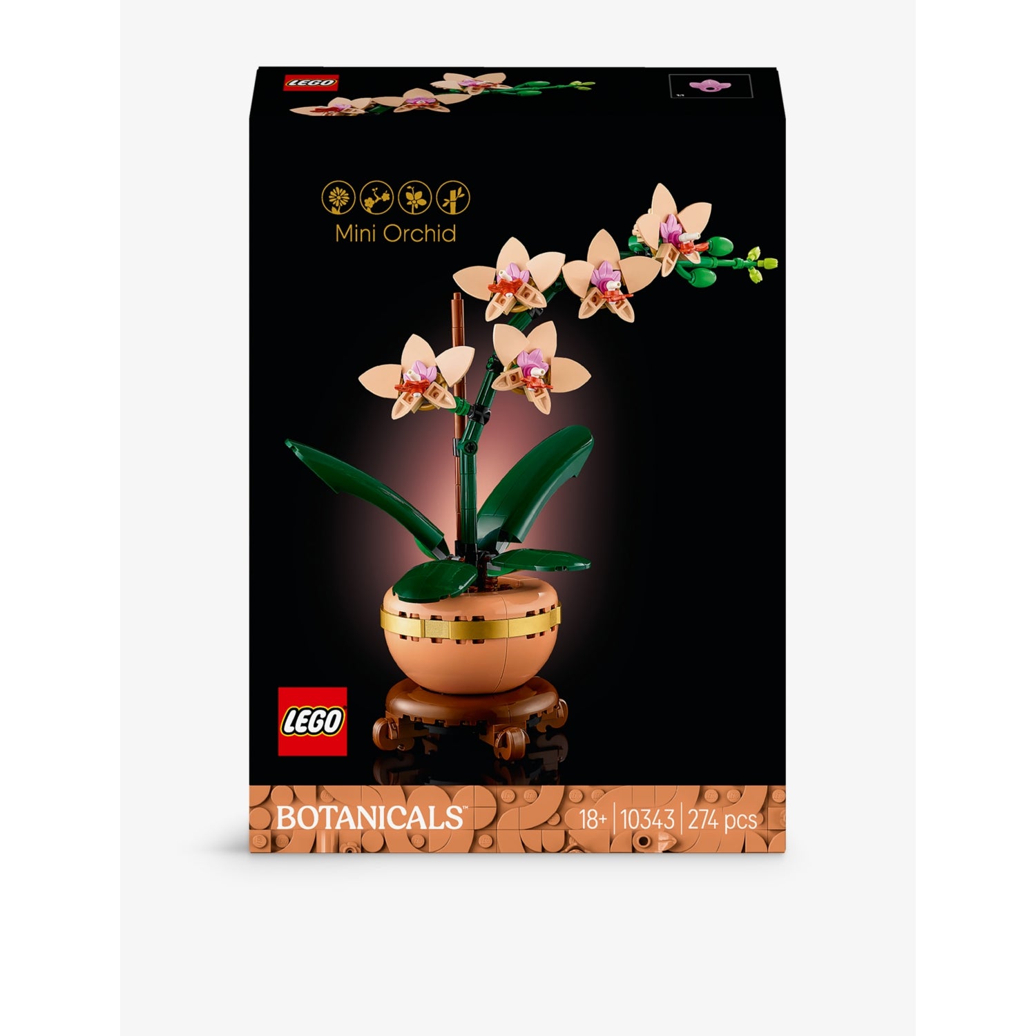 LEGO Botanicals Mini Orchid 10343 building set, 274 pieces (British brand)