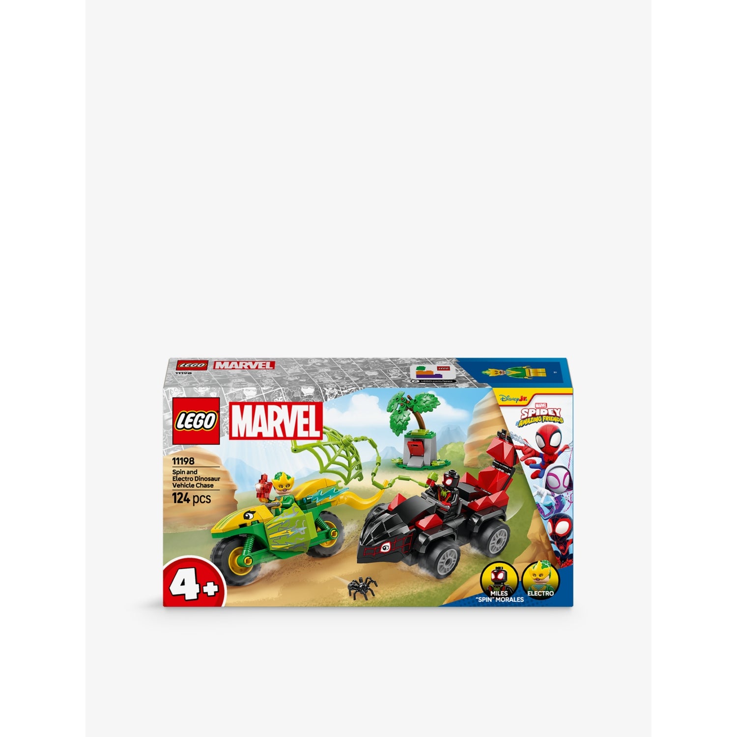 LEGO Marvel Spidey Spin and Electro dinosaur vehicle chase set, UK version