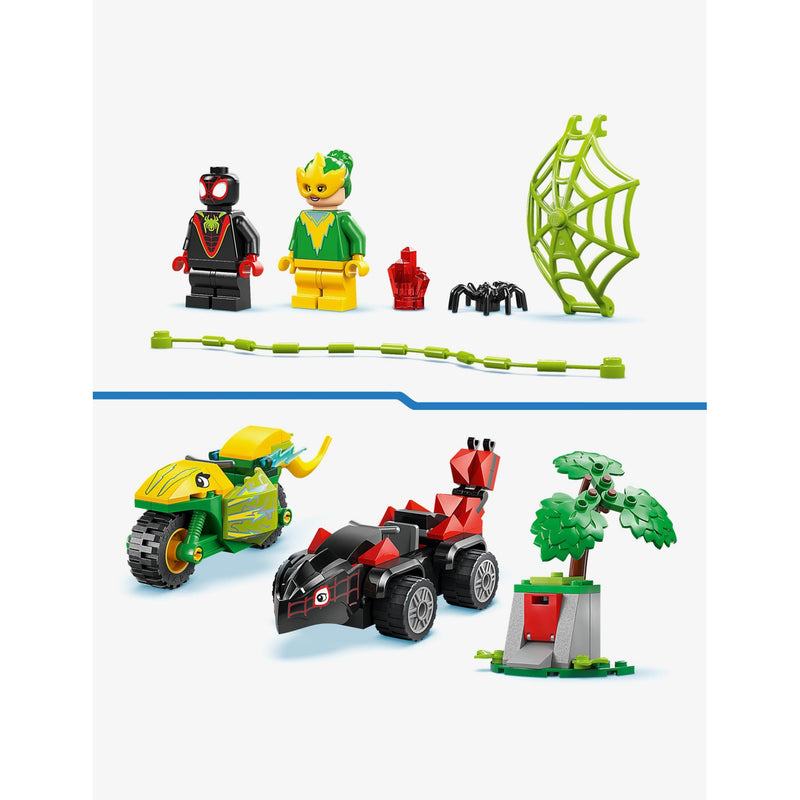 LEGO Marvel Spidey Spin and Electro dinosaur vehicle chase set, UK version