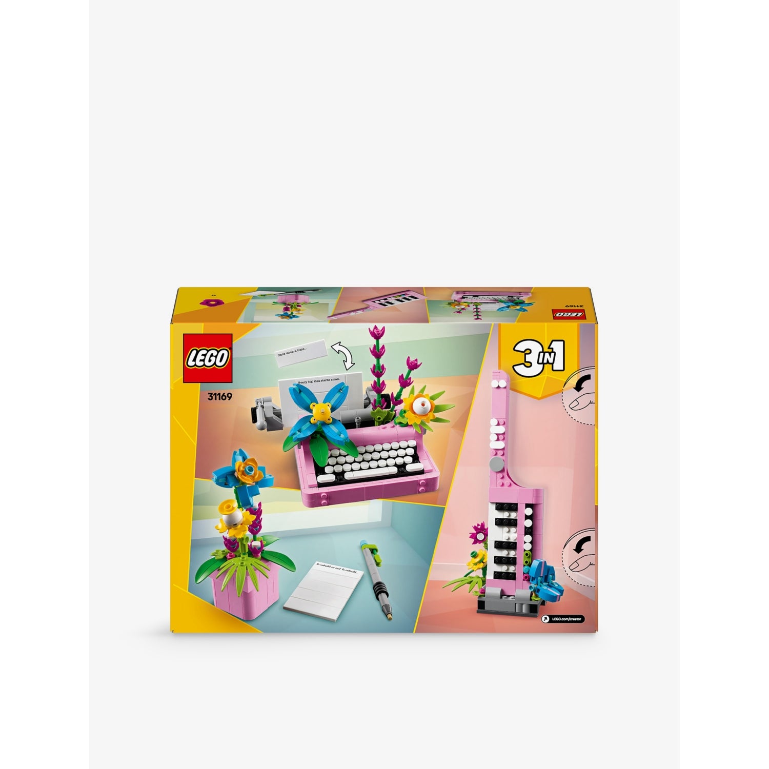 LEGO Creator typewriter with flowers set 363 pieces, UK version