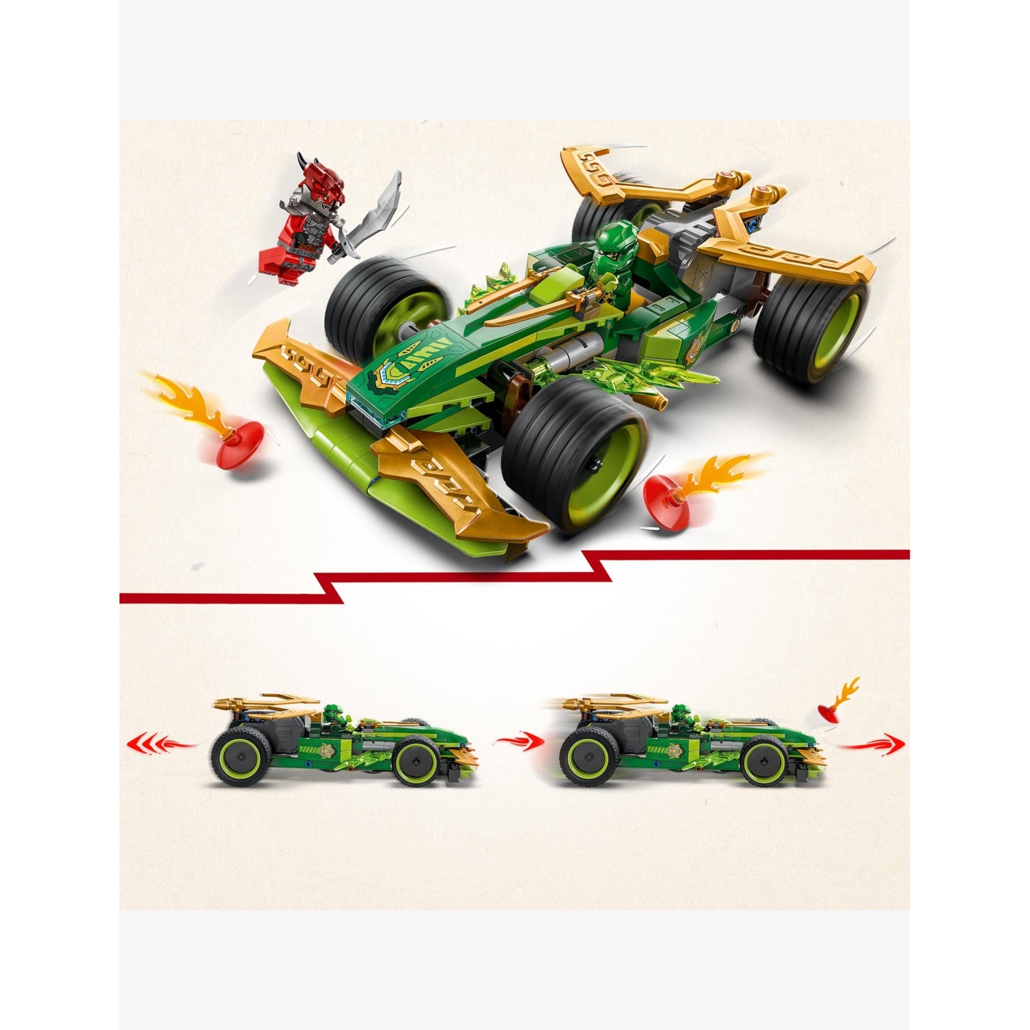 LEGO NINJAGO Lloyd's Pull-back Race Car playset 181 pieces - British product