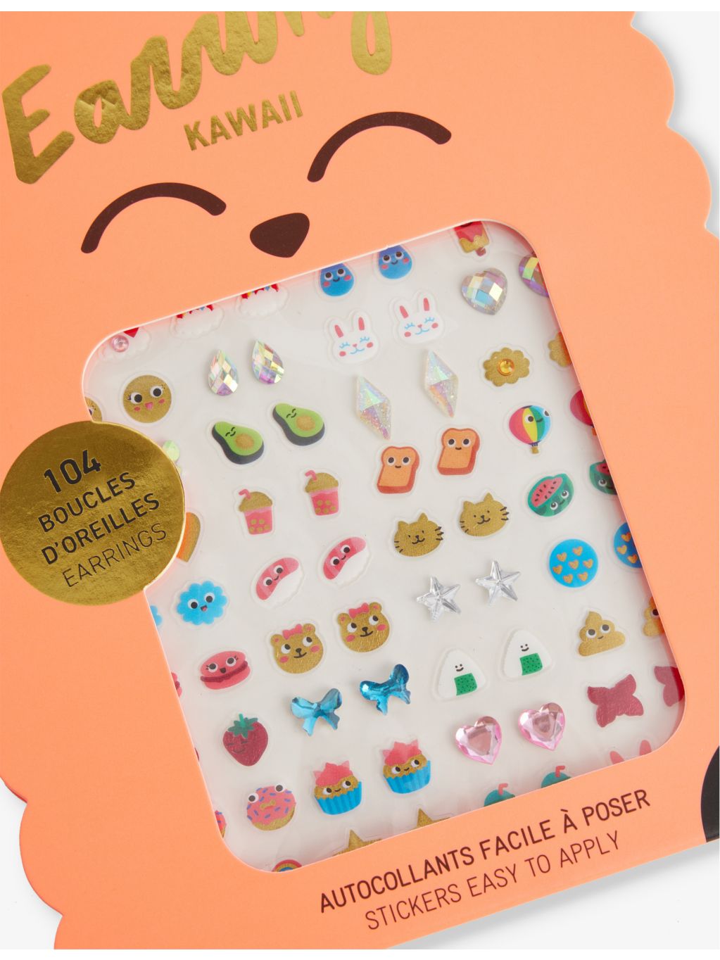 Omy kawaii sticker earrings set of 104, imported from the UK
