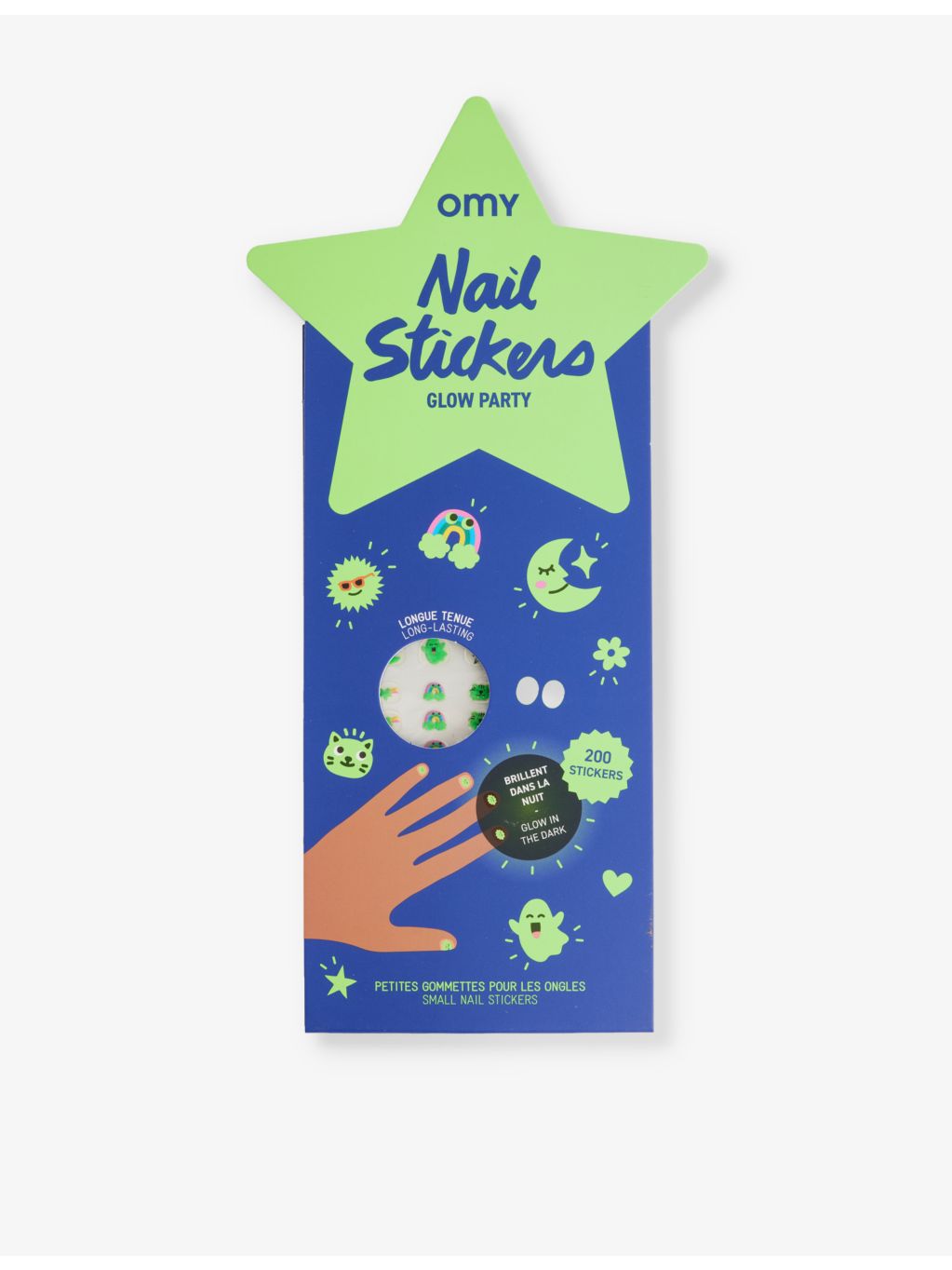 Omy Glow Party nail stickers 200 piece set - British product