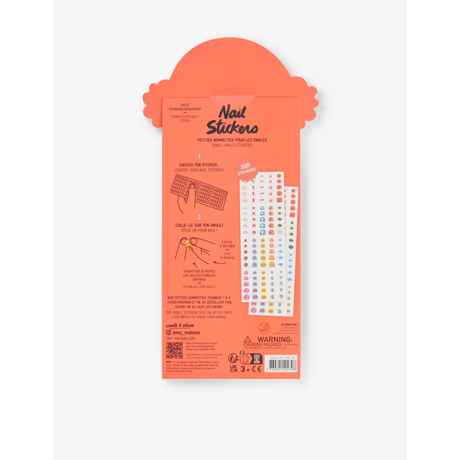 Kawaii nail stickers animal shapes 200 count (British brand)