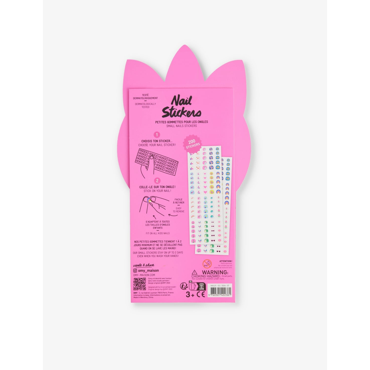Lily kids nail sticker set 200 stickers, UK version