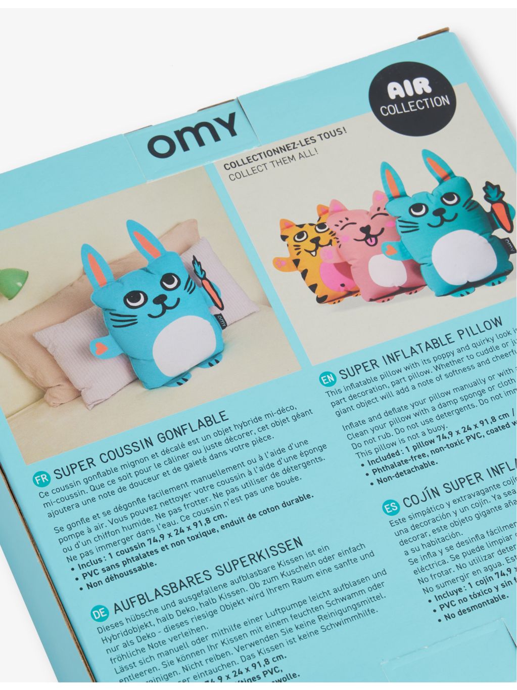 Bunny super inflatable pillow 91.3cm, imported from the UK