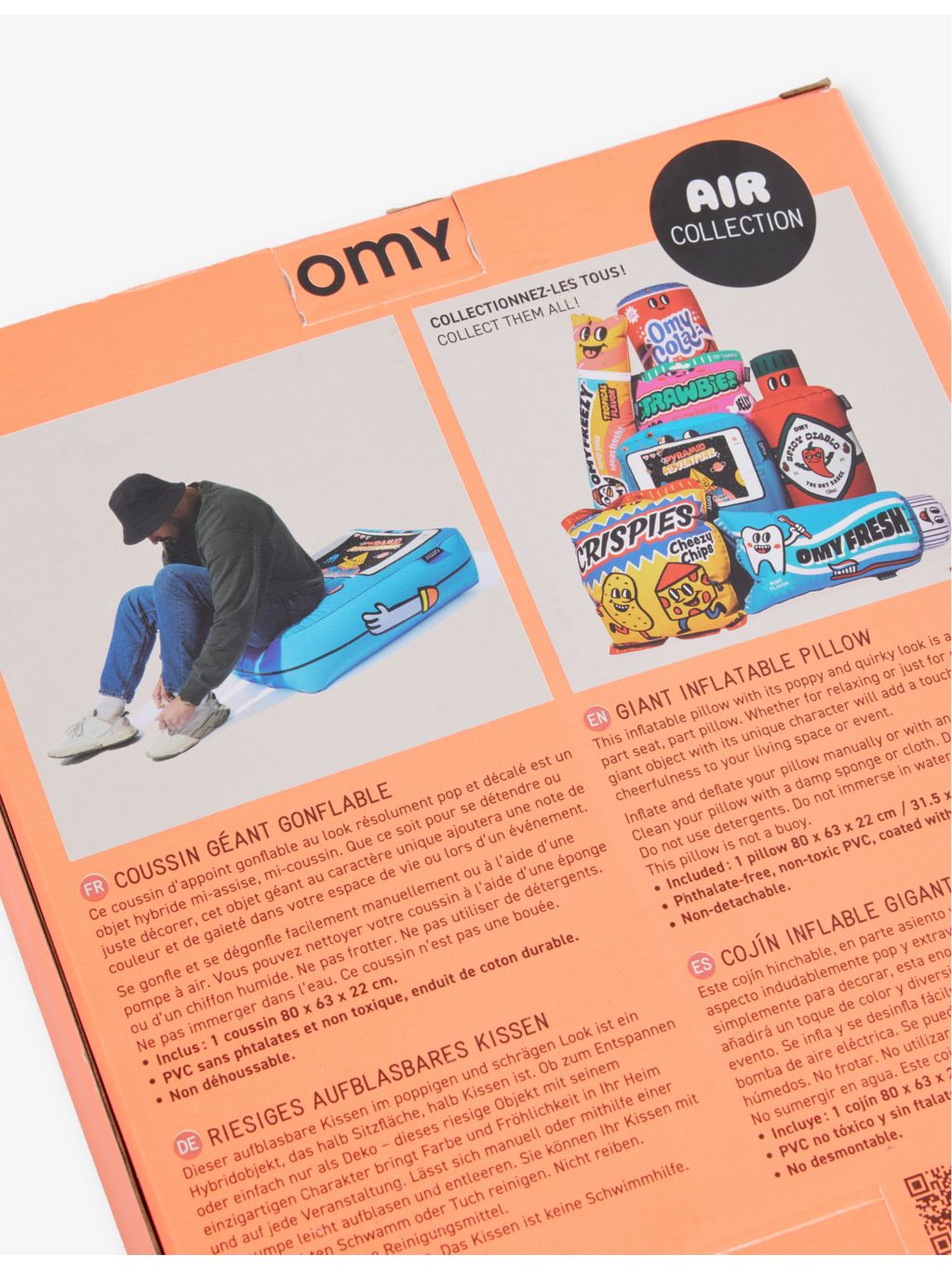 Omy giant video game inflatable pillow 80cm, UK version