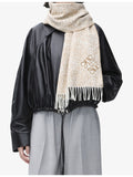 Loewe wool cashmere-blend scarf with Anagram pattern (British brand)