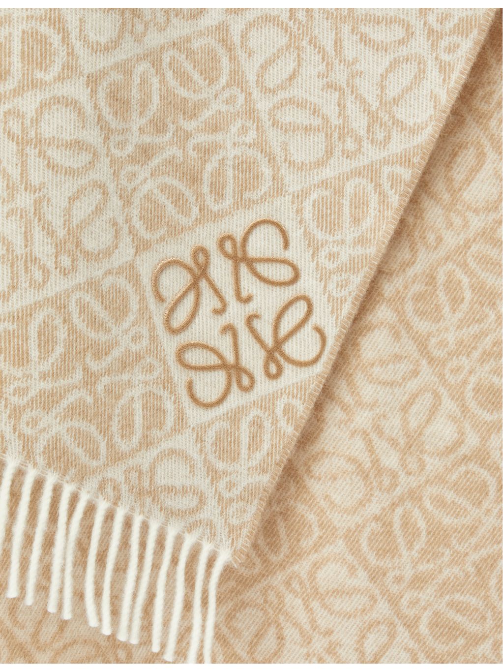 Loewe wool cashmere-blend scarf with Anagram pattern (British brand)