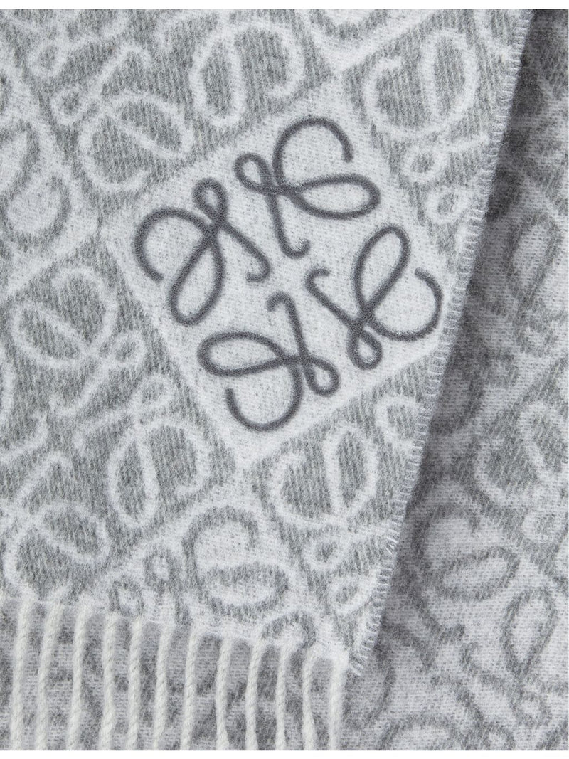 Loewe wool cashmere scarf with Anagram jacquard 180cm (British brand)