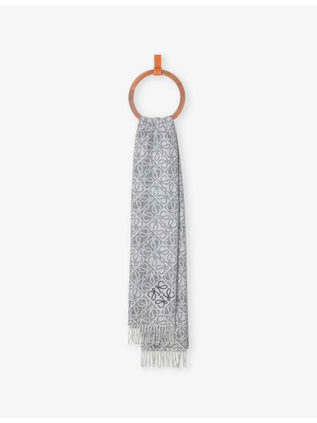 Loewe wool cashmere scarf with Anagram jacquard 180cm (British brand)