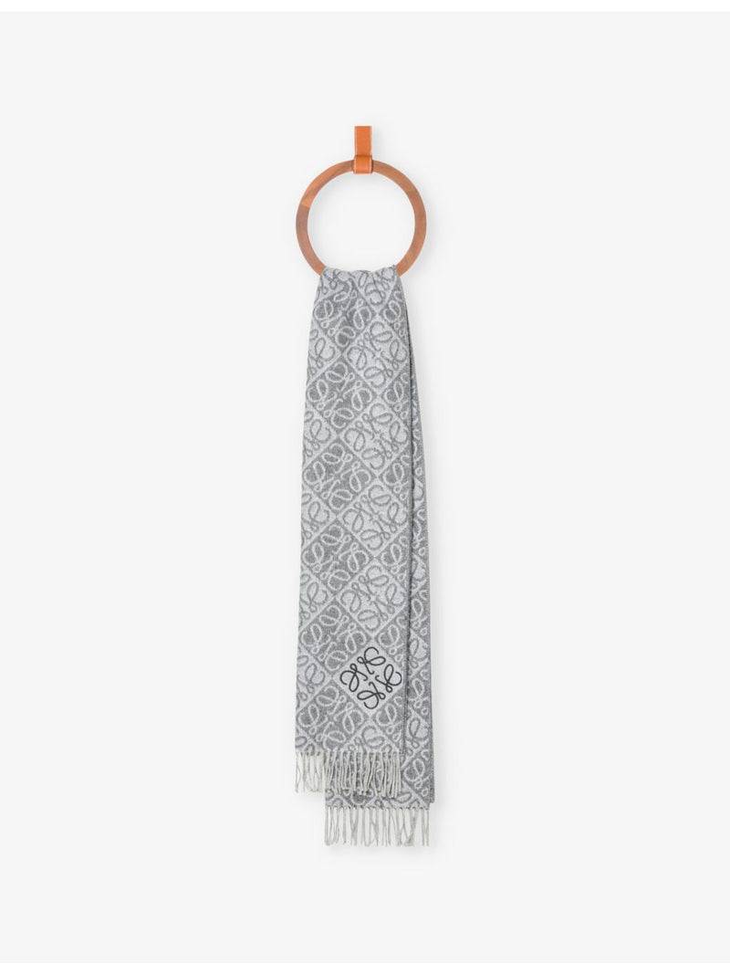 Loewe wool cashmere scarf with Anagram jacquard 180cm (British brand)