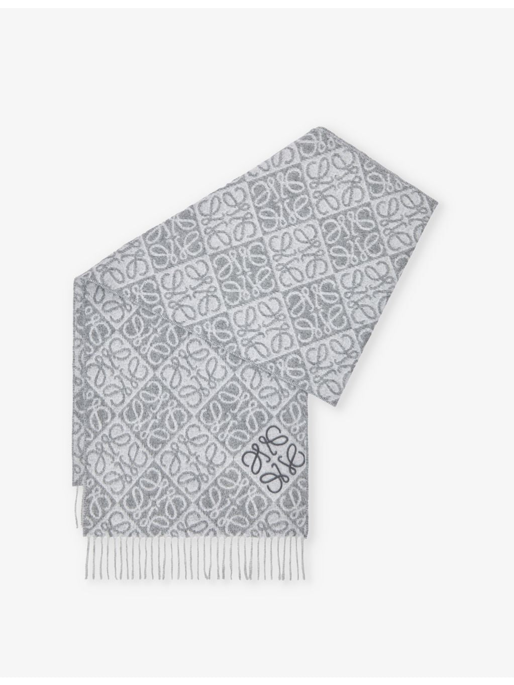 Loewe wool cashmere scarf with Anagram jacquard 180cm (British brand)