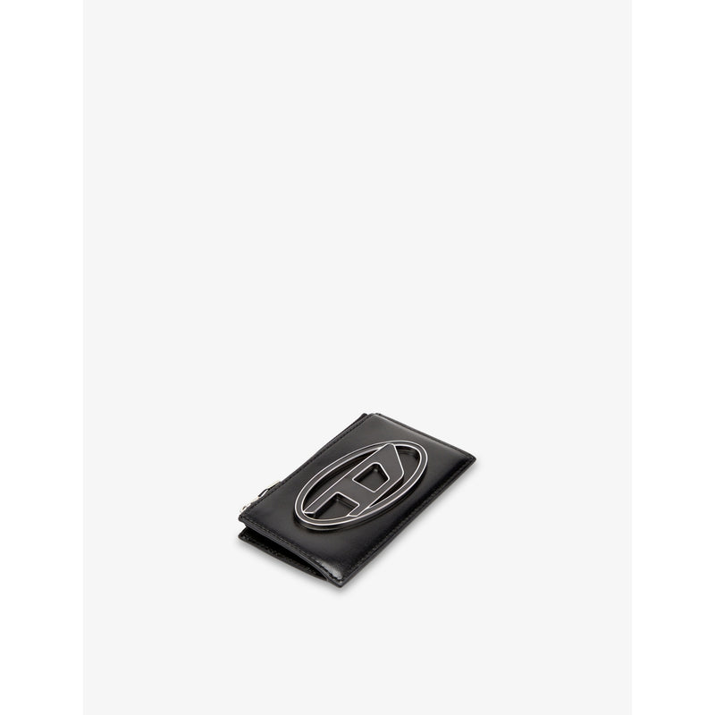 Diesel 1DR Logo-Plaque leather card holder, imported from the UK