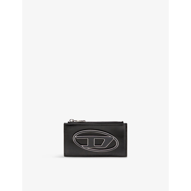 Diesel 1DR Logo-Plaque leather card holder, imported from the UK