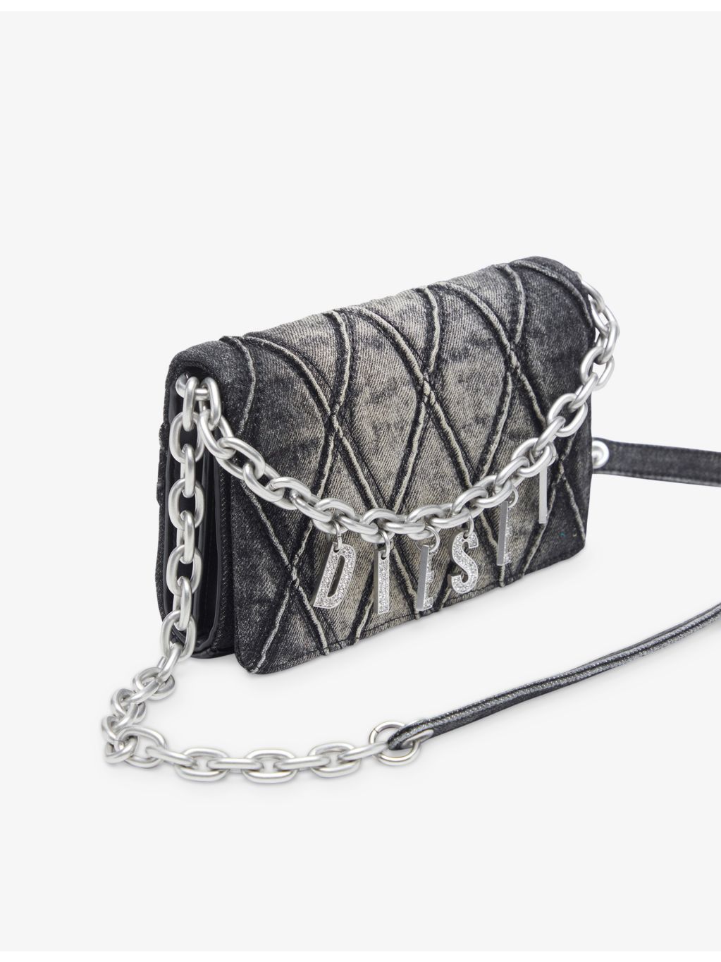 Diesel Charm D quilted denim strap wallet (British brand)