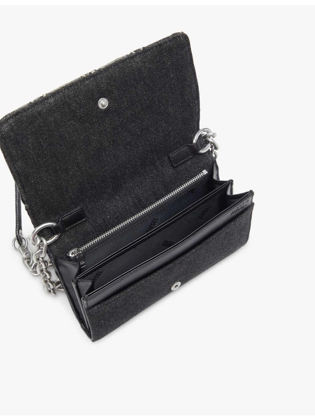 Diesel Charm D quilted denim strap wallet (British brand)