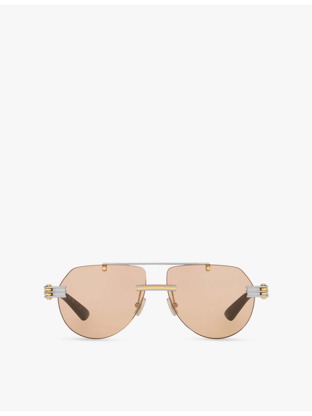 Bottega Veneta aviator metal sunglasses with gold-tone hardware (British brand)