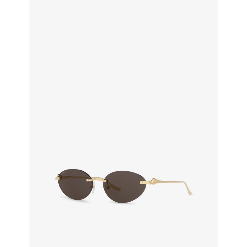 Cartier oval metal sunglasses CT0504S with UV protection, UK version
