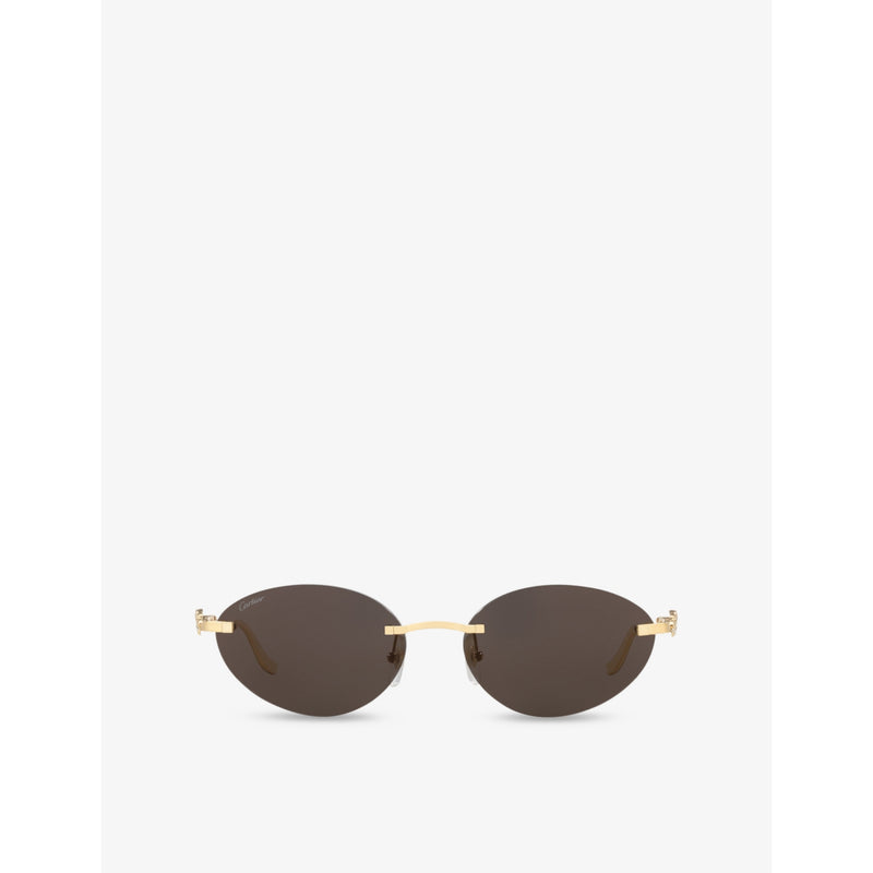 Cartier oval metal sunglasses CT0504S with UV protection, UK version