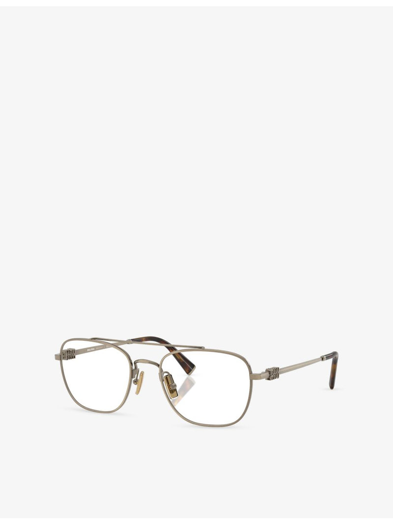 Miu Miu MU 51WV square metal glasses, imported from the UK