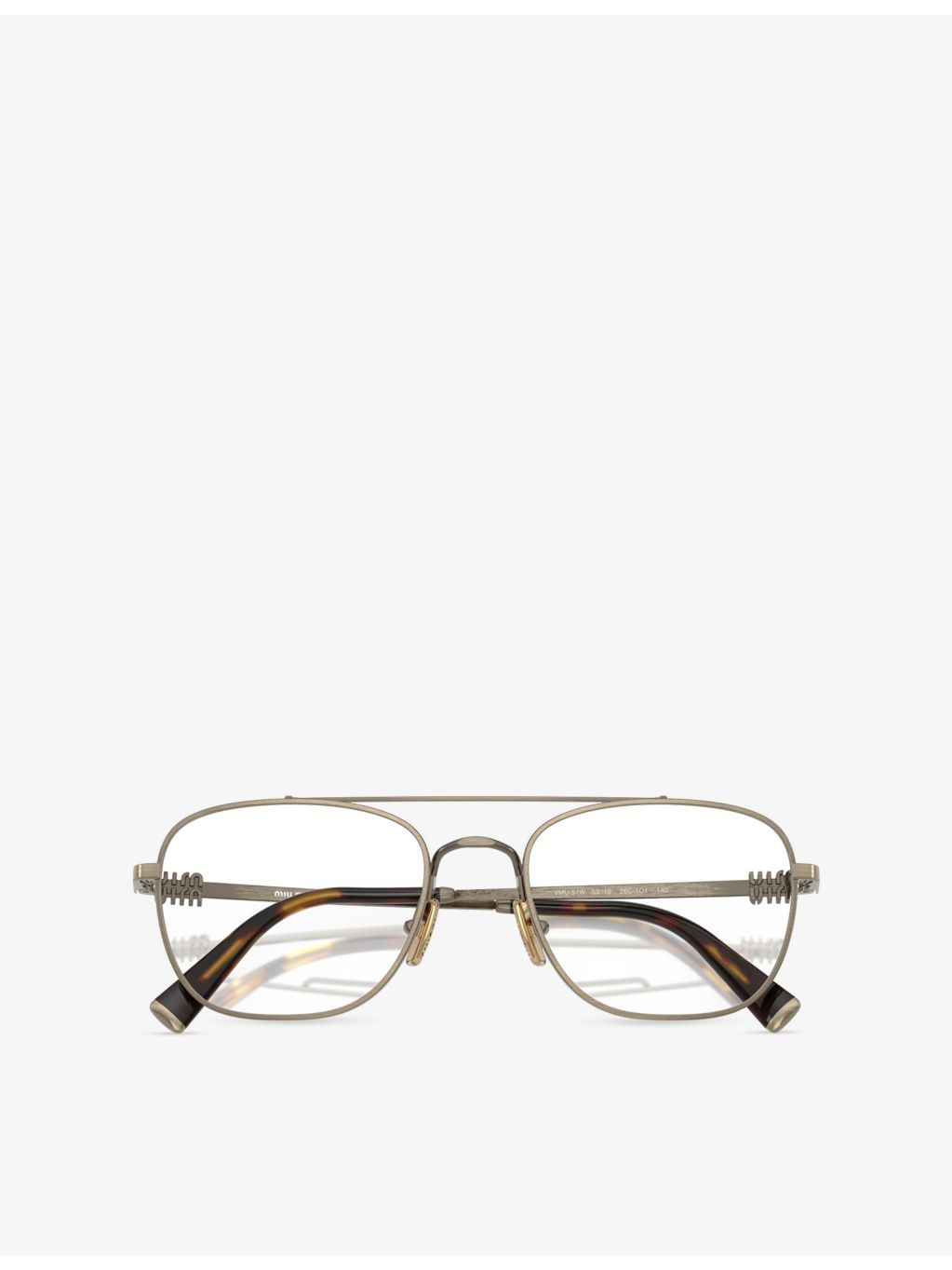 Miu Miu MU 51WV square metal glasses, imported from the UK