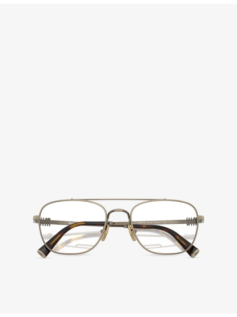 Miu Miu MU 51WV square metal glasses, imported from the UK