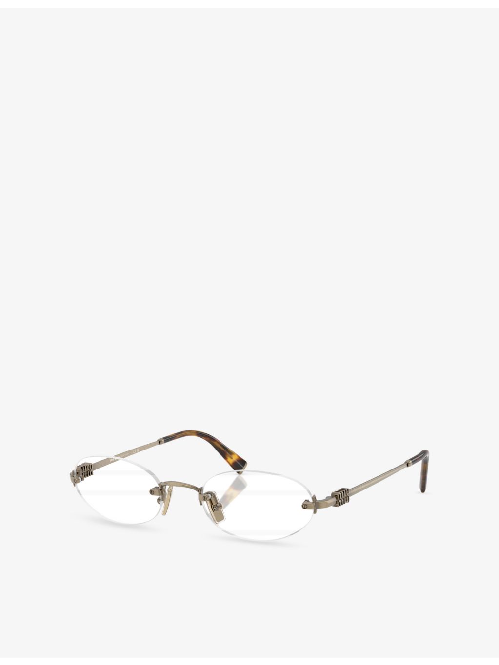 Miu Miu oval-frame metal glasses MU 53WV, imported from the UK