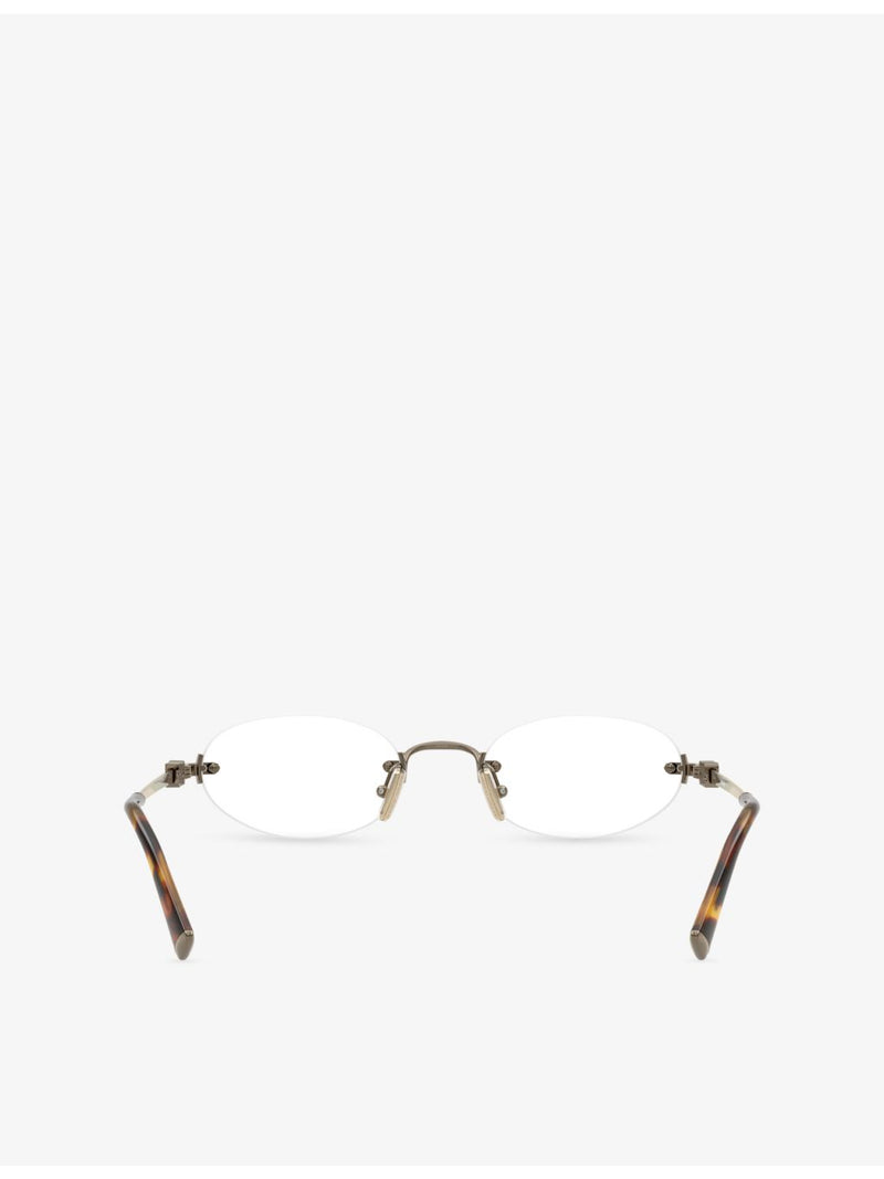 Miu Miu oval-frame metal glasses MU 53WV, imported from the UK