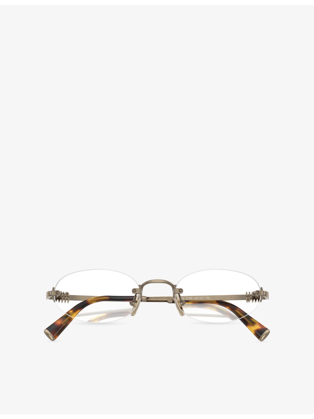 Miu Miu oval-frame metal glasses MU 53WV, imported from the UK