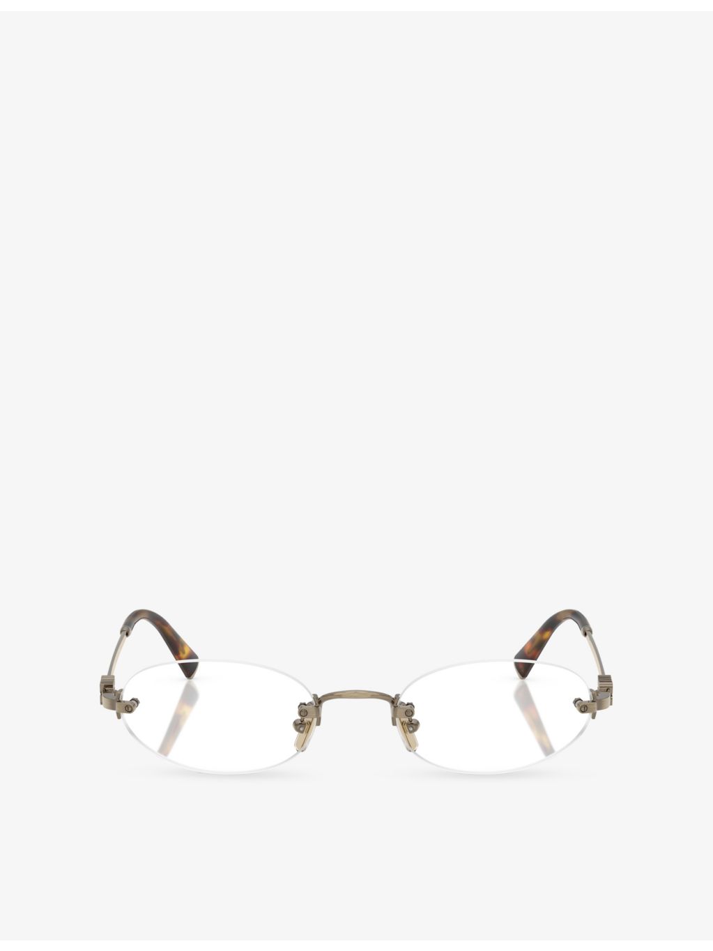 Miu Miu oval-frame metal glasses MU 53WV, imported from the UK