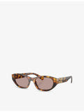 Miu Miu tortoise acetate sunglasses with irregular frame (British brand)
