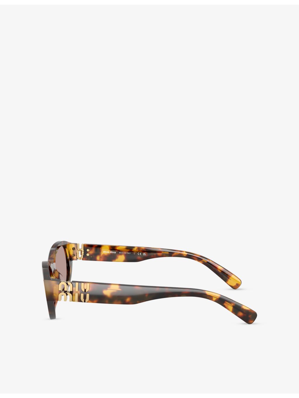 Miu Miu tortoise acetate sunglasses with irregular frame (British brand)